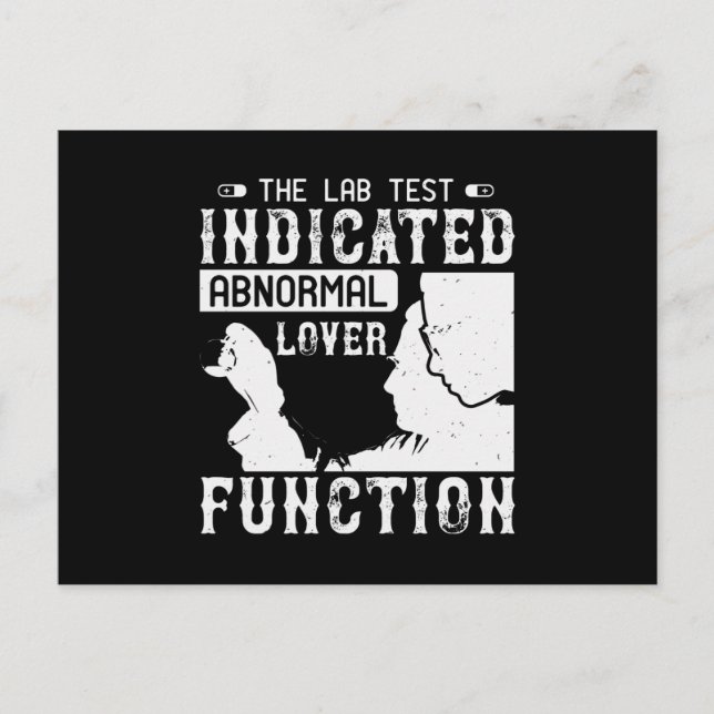 Medicine - Lab Test Shows Abnormal Lover Postcard (Front)