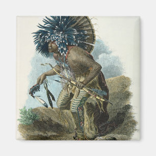 Medicine man of the Mandan tribe in the costume of Magnet