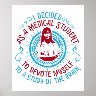 Medicine - Medical Student Studies Brain Poster