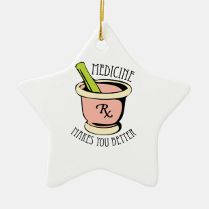Medicine Rx Ceramic Tree Decoration