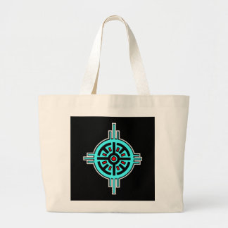 Medicine Wheel-Black Large Tote Bag
