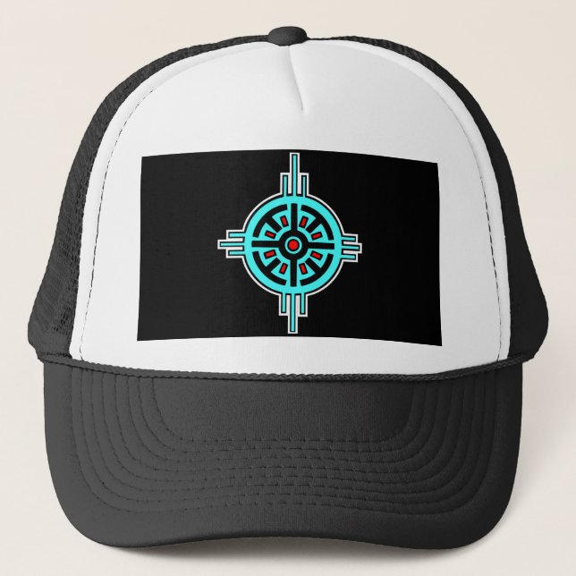 Medicine Wheel-Black Trucker Hat (Front)