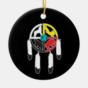 Medicine Wheel Ceramic Tree Decoration
