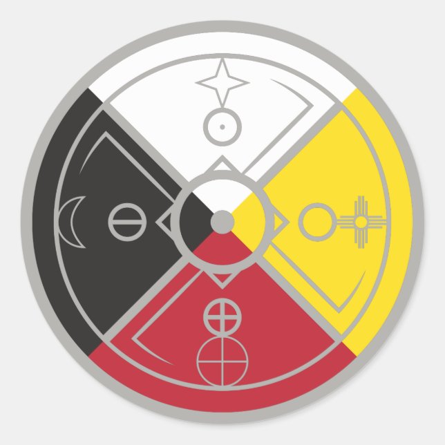 Medicine Wheel Classic Round Sticker (Front)