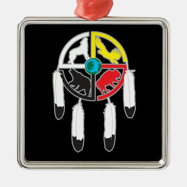 Medicine Wheel Metal Tree Decoration (Front)