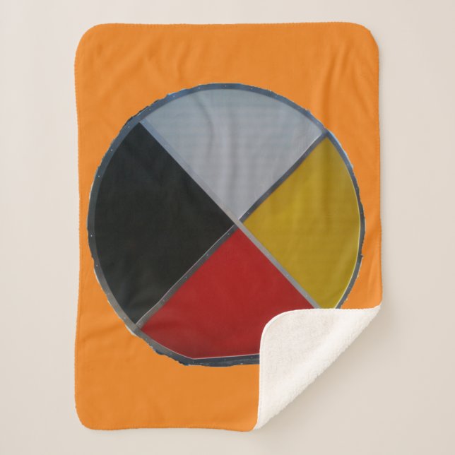 Medicine Wheel Small Sherpa Blanket (Front)