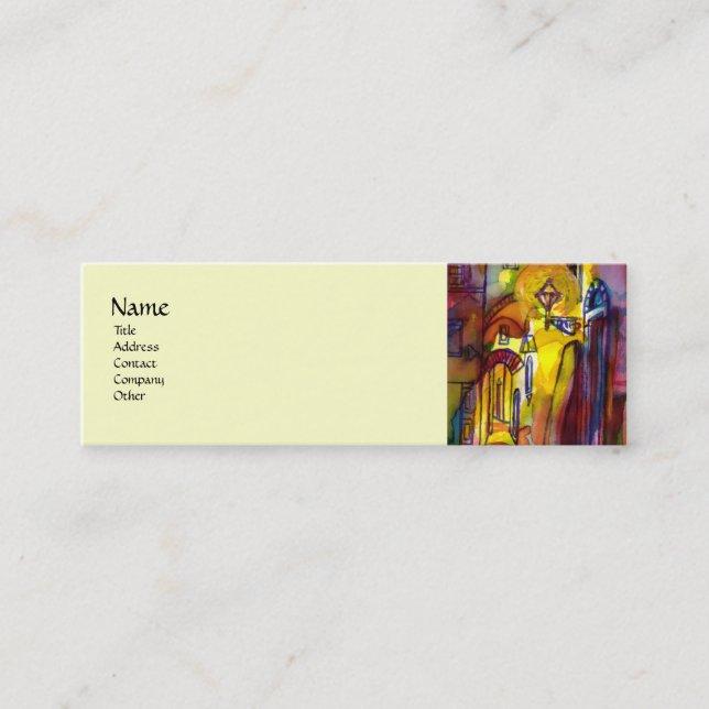 MEDIEVAL ALLEY BY NIGHT IN FLORENCE MINI BUSINESS CARD (Front)