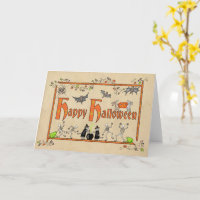 Medieval animals Halloween card