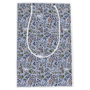 Medieval animals mille fleurs blue gift bag