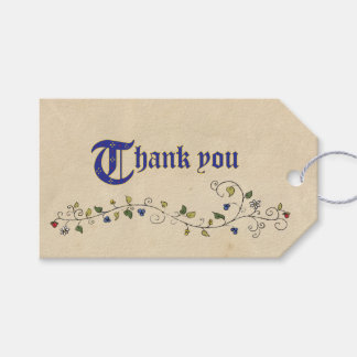 Medieval animals thank you favor tag