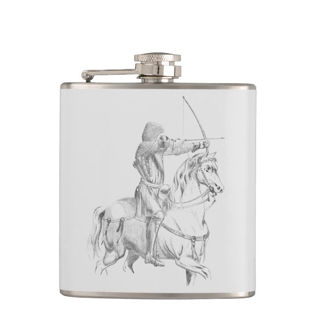 Medieval archer on horseback hip flask (Front)
