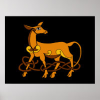 Medieval Art Celtic Knot Brown Deer