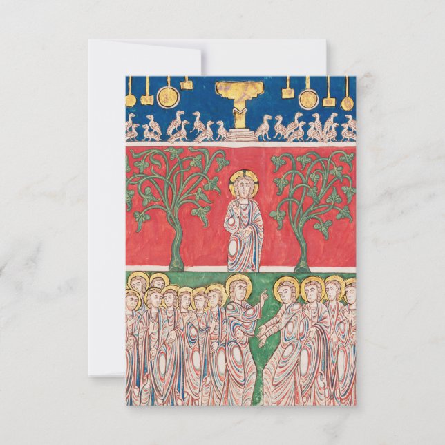 Medieval Ascension of Jesus Christ Holy Card (Front)