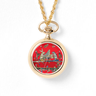 MEDIEVAL BESTIARY MAKING MUSIC,Rabbit,Dog Red Watc Watch