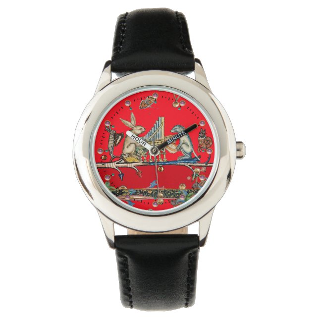 MEDIEVAL BESTIARY MAKING MUSIC,Rabbit,Dog Red Watch (Front)