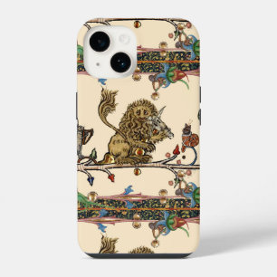 MEDIEVAL BESTIARY MAKING MUSIC Violinist Lion,Hare iPhone 14 Case
