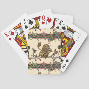 MEDIEVAL BESTIARY MAKING MUSIC Violinist Lion,Hare Playing Cards