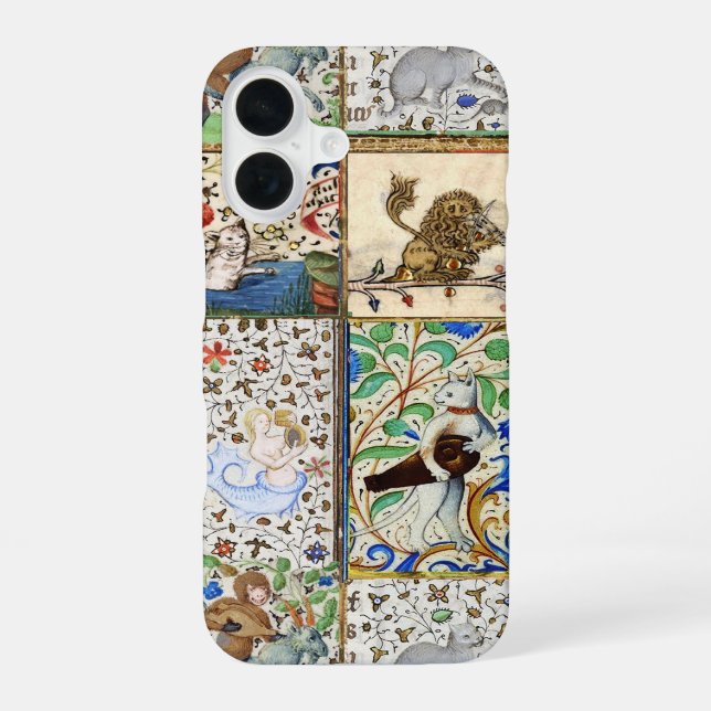 MEDIEVAL BESTIARY PLAYING MUSICAL INSTRUMENTS  iPhone 16 CASE (Back)