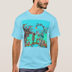 MEDIEVAL BESTIARY WAR, KNIGHTS,GIANT SNAILS Blue T-Shirt