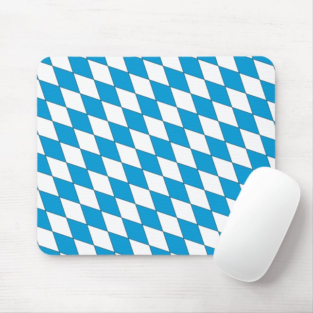 Medieval Blue White Bavaria Lozenges Pattern Mouse Pad (With Mouse)