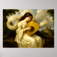 Medieval Castle Woman With Lyre