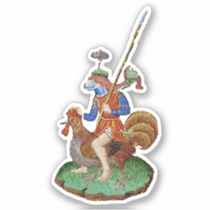 Medieval Chicken-Rider Vinyl Sticker