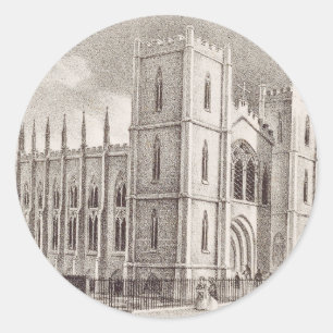 Medieval Christian Church Classic Round Sticker