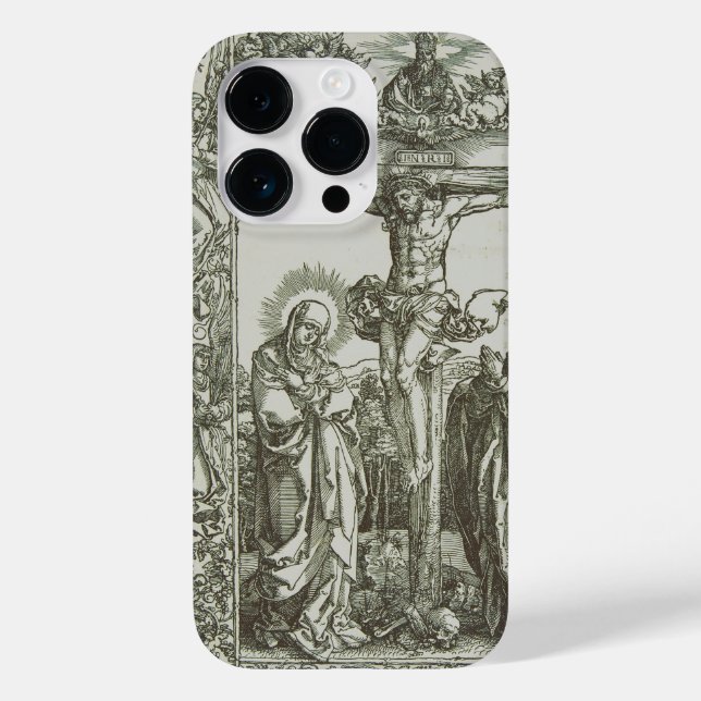 Medieval Crucifixion Of Jesus Christ Woodcut Art Case-Mate iPhone Case (Back)