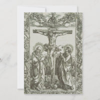 Medieval Crucifixion Of Jesus Christ Woodcut Art