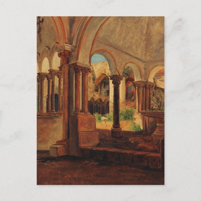 Medieval Deserted Monastery Yard Constantin Hansen Postcard (Front)