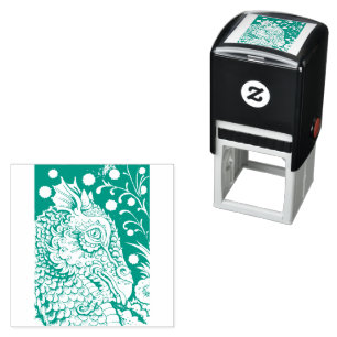 MEDIEVAL DRAGON FANTASY, GOTHIC, PORTRAIT, SCALES SELF-INKING STAMP