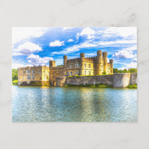 Medieval English Castle Art Holiday Postcard