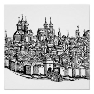 Medieval Erfurt Premium Chronicle of Thuringia Art Poster