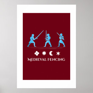 Medieval Fencing – Minimal Knight Guards Poster