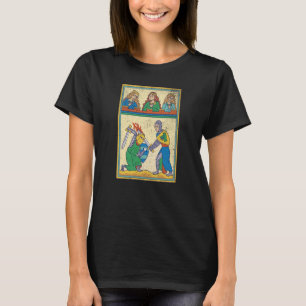 Medieval Fight Retro Tarot Card medieval Cool Vint T-Shirt