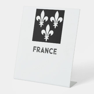 Medieval France Heraldic Print Monochromatic Art Pedestal Sign