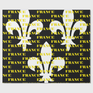 Medieval France Heraldic Print Monochromatic Art Wrapping Paper