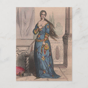 Medieval French Costume Under Charles VI  Postcard