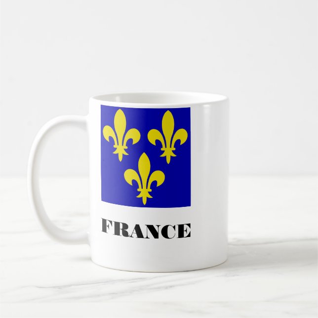 Medieval French Royal Standard Fidelity Heraldic Coffee Mug (Left)
