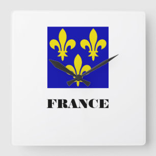 Medieval French Royal Standard Fidelity Heraldic Square Wall Clock