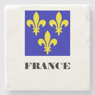 Medieval French Royal Standard Fidelity Heraldic Stone Coaster