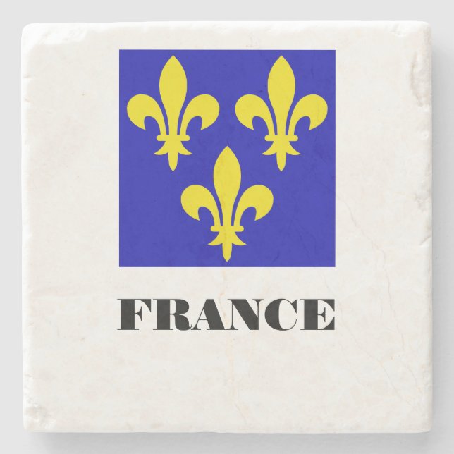 Medieval French Royal Standard Fidelity Heraldic Stone Coaster (Front)