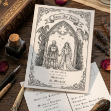 Medieval Gothic Knight Bride Groom Save The Date