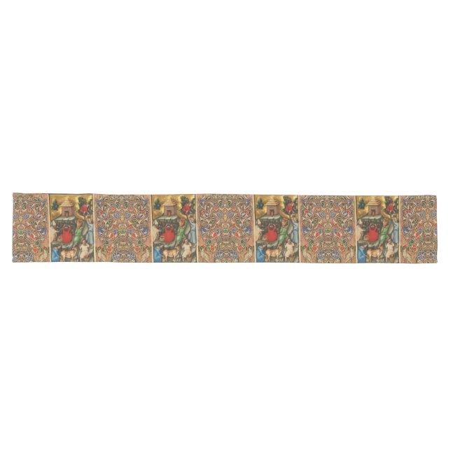 MEDIEVAL GRAPE VINEYARD HARVEST Antique Grapevine Long Table Runner (Horizontal)