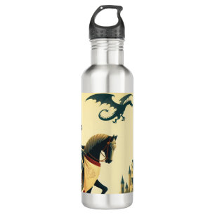 Medieval Knight/dragon/castle fantsy 710 Ml Water Bottle