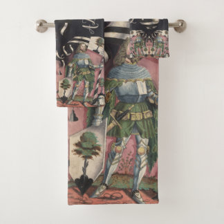 Medieval Knight Germany Vintage Art Bath Towel Set