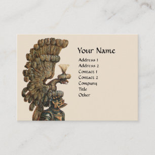 MEDIEVAL KNIGHT HELMET,EAGLE WINGS MONOGRAM Ivory Business Card