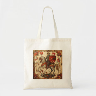 Medieval Knight riding a horse Tote Bag