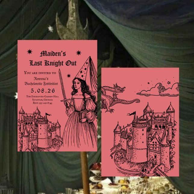 Medieval “Last Knight Out” Bachelorette Invitation (Creator Uploaded)