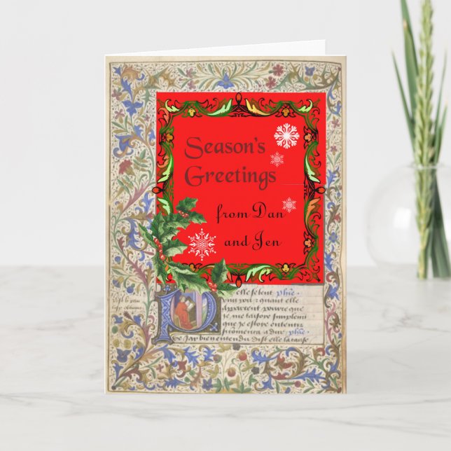 Medieval manuscript winter season Card (Front)